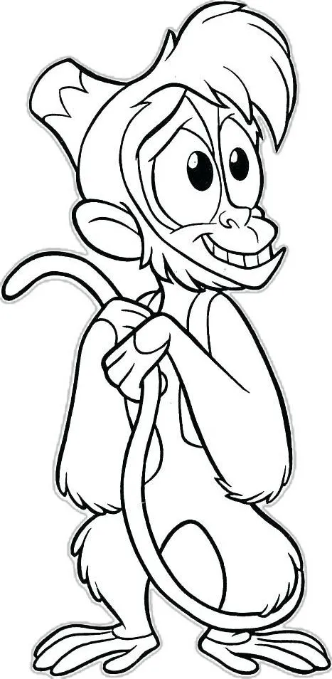 Ver dibujo completo de Abu Sonriente para colorear Abu Sonriente para colorear - Dibujo de Aladdin para imprimir gratis