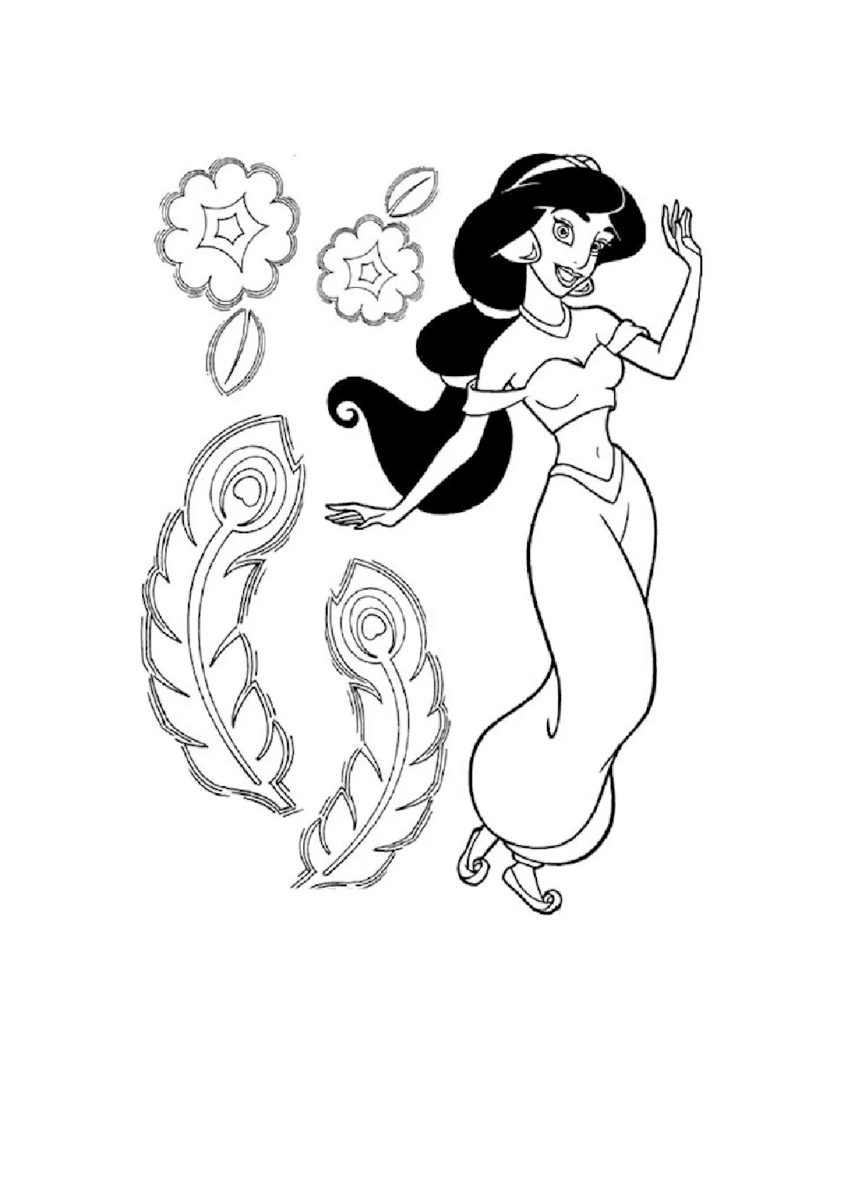 Dibujo relacionado de Jasmine Decorativa para colorear