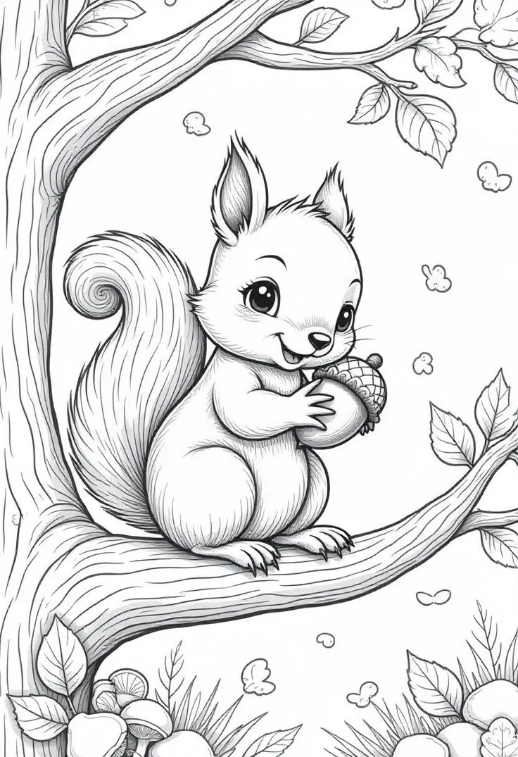Haz clic para descargar dibujo de Ardilla para colorear e imprimir gratis Ardilla para colorear HD fácil y bonito - Descarga e imprime gratis - Dibujo exclusivo de Animales