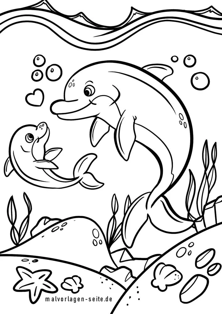 Dibujo relacionado de Delfines Jugando para colorear