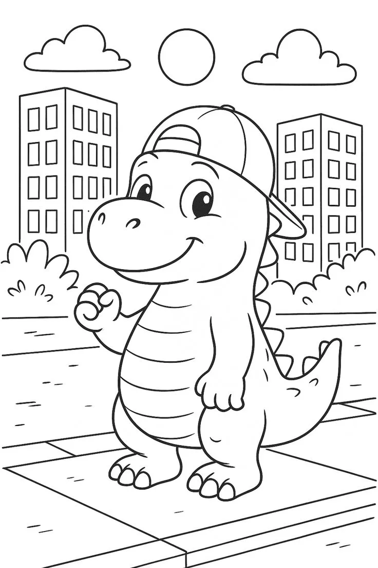 Haz clic para descargar dibujo de Dinosaurio con Gorra para colorear e imprimir gratis Dinosaurio con Gorra para colorear HD fácil y bonito - Descarga e imprime gratis - Dibujo exclusivo de Animales