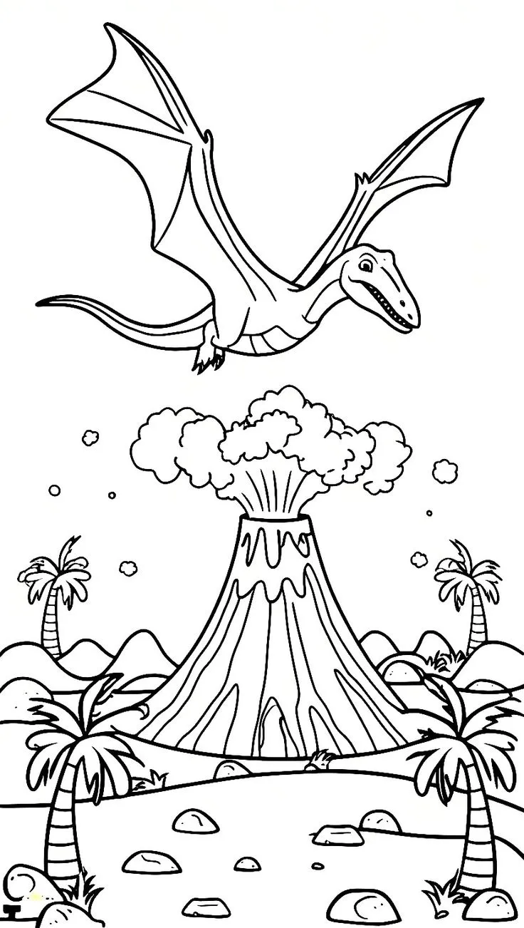 Haz clic para descargar dibujo de Dinosaurio Volador para colorear e imprimir gratis Dinosaurio Volador para colorear HD fácil y bonito - Descarga e imprime gratis - Dibujo exclusivo de Animales