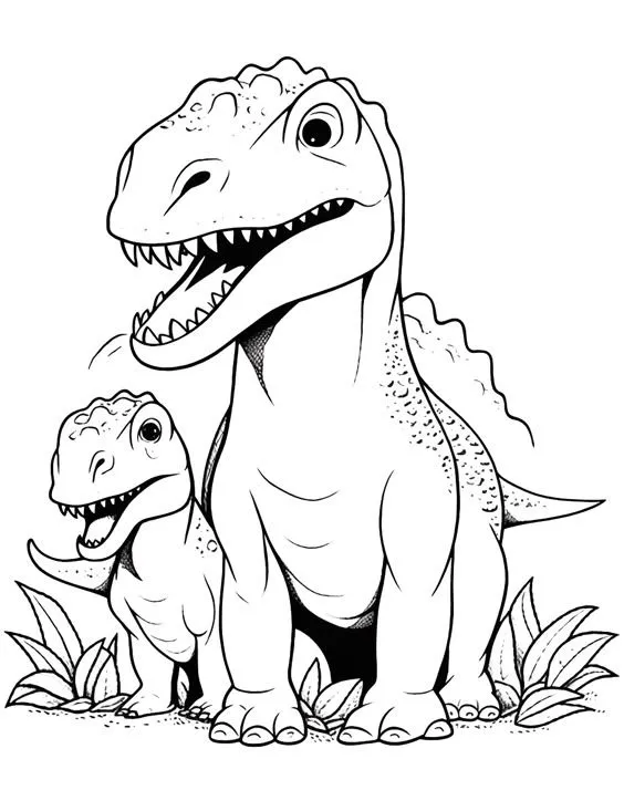 Haz clic para descargar dibujo de Familia de Dinosaurios para colorear e imprimir gratis Familia de Dinosaurios para colorear HD fácil y bonito - Descarga e imprime gratis - Dibujo exclusivo de Animales