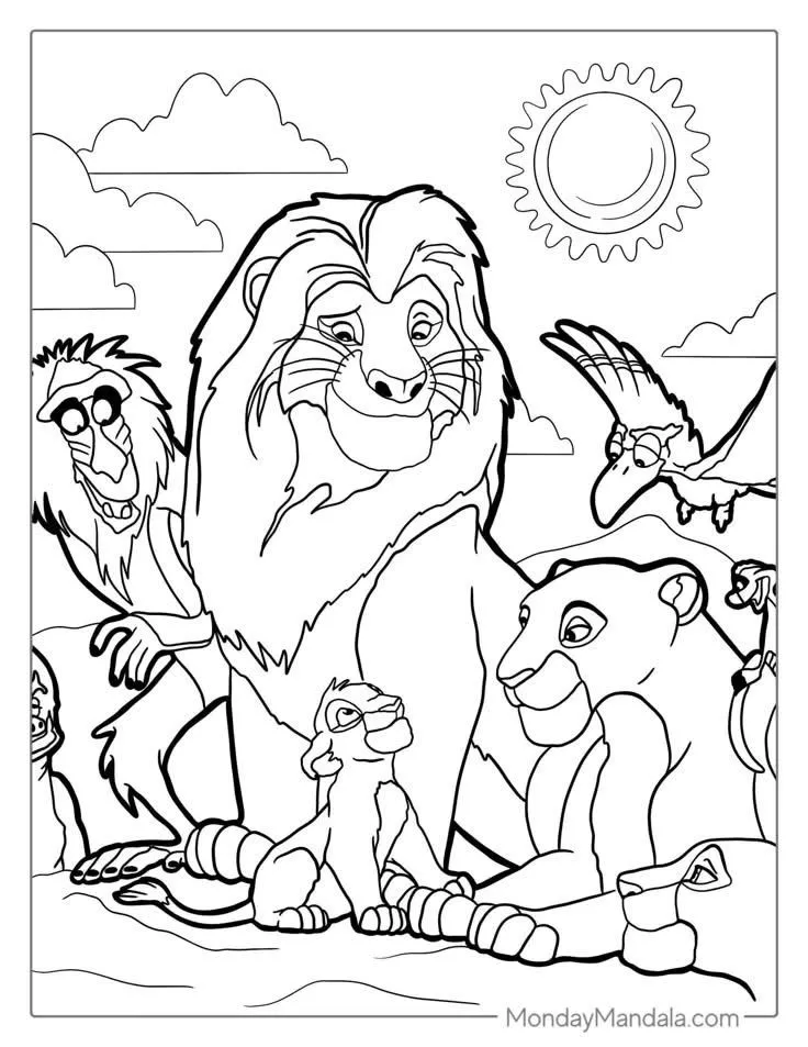 Haz clic para descargar dibujo de León Rey para colorear e imprimir gratis León Rey para colorear HD fácil y bonito - Descarga e imprime gratis - Dibujo exclusivo de Animales