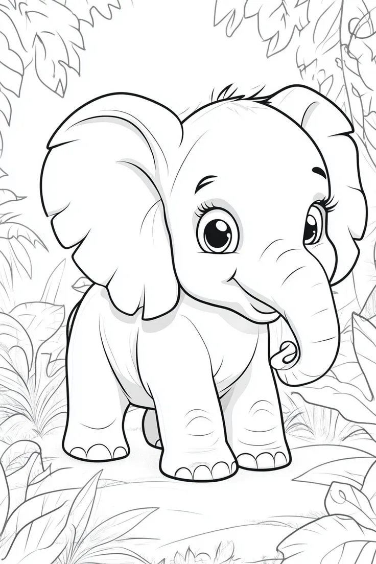 Haz clic para descargar dibujo de Elefante Bebé para colorear e imprimir gratis Elefante Bebé para colorear HD fácil y bonito - Descarga e imprime gratis - Dibujo exclusivo de Animales