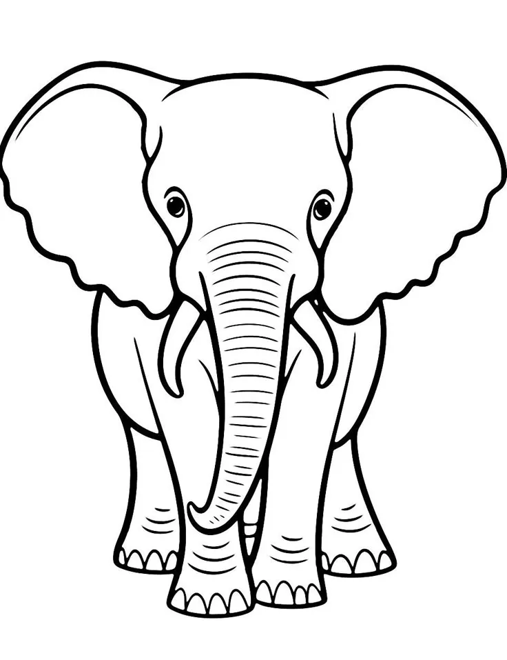 Haz clic para descargar dibujo de Elefante para colorear e imprimir gratis Elefante para colorear HD fácil y bonito - Descarga e imprime gratis - Dibujo exclusivo de Animales