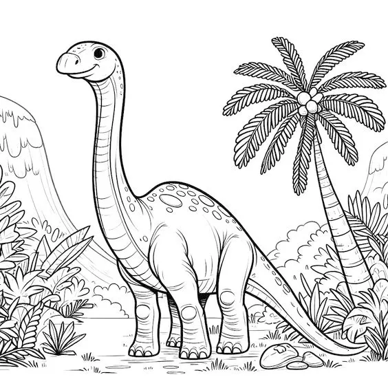 Haz clic para descargar dibujo de Gran Dinosaurio para colorear e imprimir gratis Gran Dinosaurio para colorear HD fácil y bonito - Descarga e imprime gratis - Dibujo exclusivo de Animales