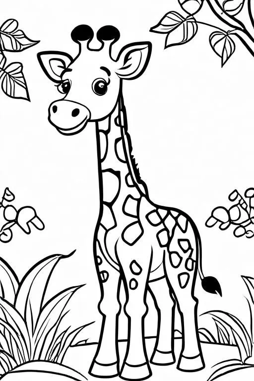 Haz clic para descargar dibujo de Jirafa para colorear e imprimir gratis Jirafa para colorear HD fácil y bonito - Descarga e imprime gratis - Dibujo exclusivo de Animales