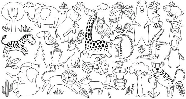 Haz clic para descargar dibujo de Muchos Animales para colorear e imprimir gratis Muchos Animales para colorear HD fácil y bonito - Descarga e imprime gratis - Dibujo exclusivo de Animales