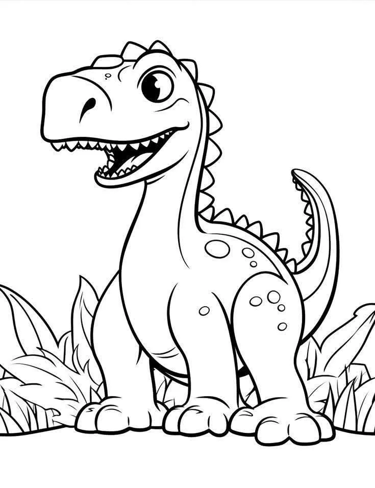 Haz clic para descargar dibujo de T-Rex para colorear e imprimir gratis T-Rex para colorear HD fácil y bonito - Descarga e imprime gratis - Dibujo exclusivo de Animales