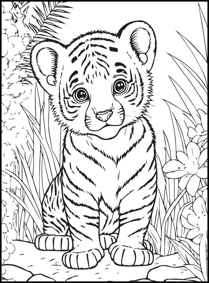 Haz clic para descargar dibujo de Tigre para colorear e imprimir gratis Tigre para colorear HD fácil y bonito - Descarga e imprime gratis - Dibujo exclusivo de Animales