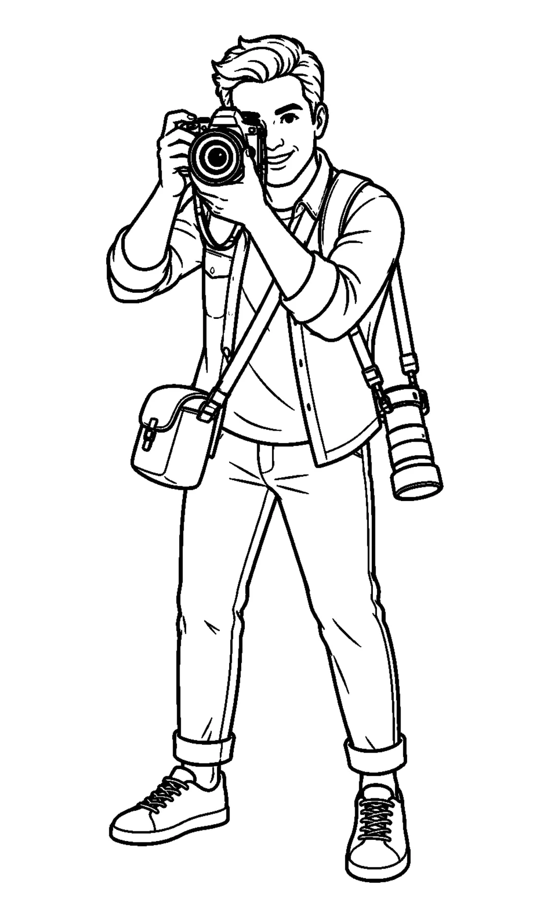 Ken Fotógrafo de Cuerpo Entero para colorear e imprimir Dibujo de Ken Fotógrafo de Cuerpo Entero de Barbie para colorear