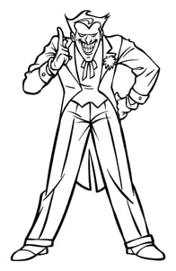 El Joker Señalando con el Dedo para colorear e imprimir Dibujo de El Joker Señalando con el Dedo de Batman para colorear