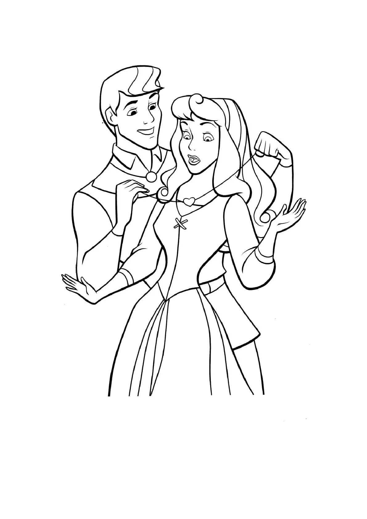 Dibujo relacionado de Aurora y el Príncipe Felipe Juntos para colorear