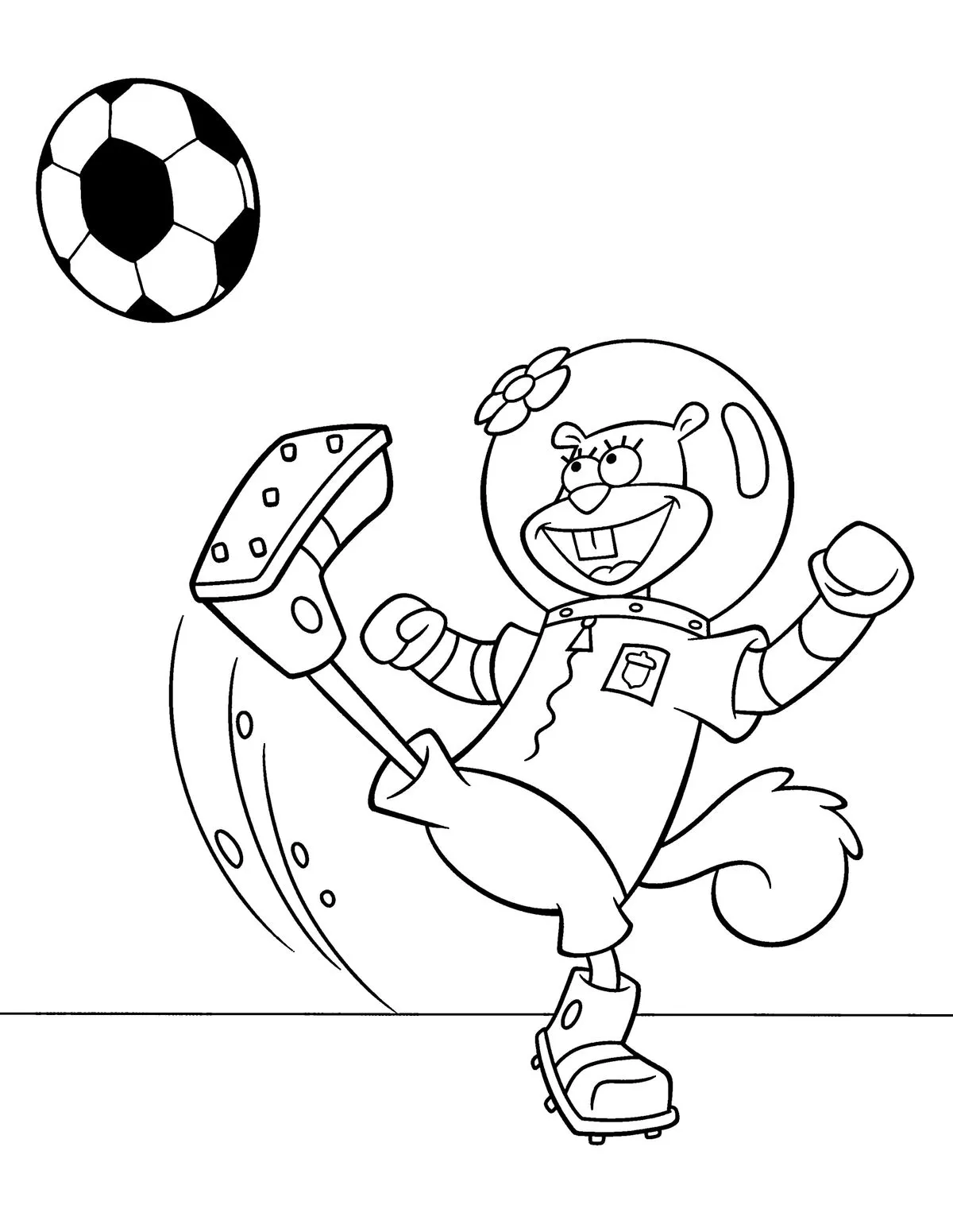 Haz clic para descargar dibujo de Arenita Chutando Balón de Fútbol para colorear e imprimir gratis Arenita Chutando Balón de Fútbol para colorear HD fácil y bonito - Descarga e imprime gratis - Dibujo exclusivo de Bob