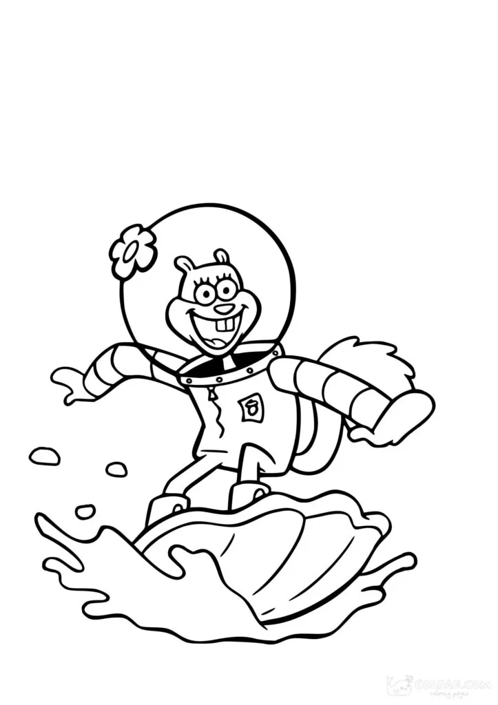 Haz clic para descargar dibujo de Arenita Surfeando en Concha Marina para colorear e imprimir gratis Arenita Surfeando en Concha Marina para colorear HD fácil y bonito - Descarga e imprime gratis - Dibujo exclusivo de Bob