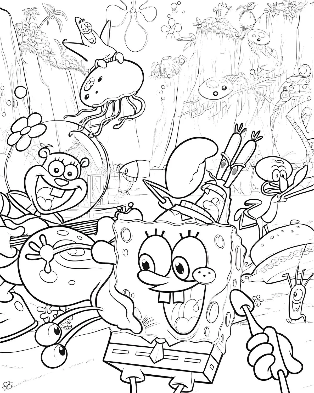 Haz clic para descargar dibujo de Bob Esponja y Arenita en Aventura en la Selva para colorear e imprimir gratis Bob Esponja y Arenita en Aventura en la Selva para colorear HD fácil y bonito - Descarga e imprime gratis - Dibujo exclusivo de Bob