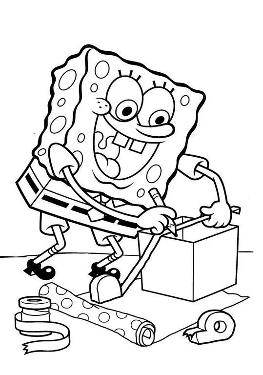 Haz clic para descargar dibujo de Bob Esponja Envolviendo un Regalo para colorear e imprimir gratis Bob Esponja Envolviendo un Regalo para colorear HD fácil y bonito - Descarga e imprime gratis - Dibujo exclusivo de Bob