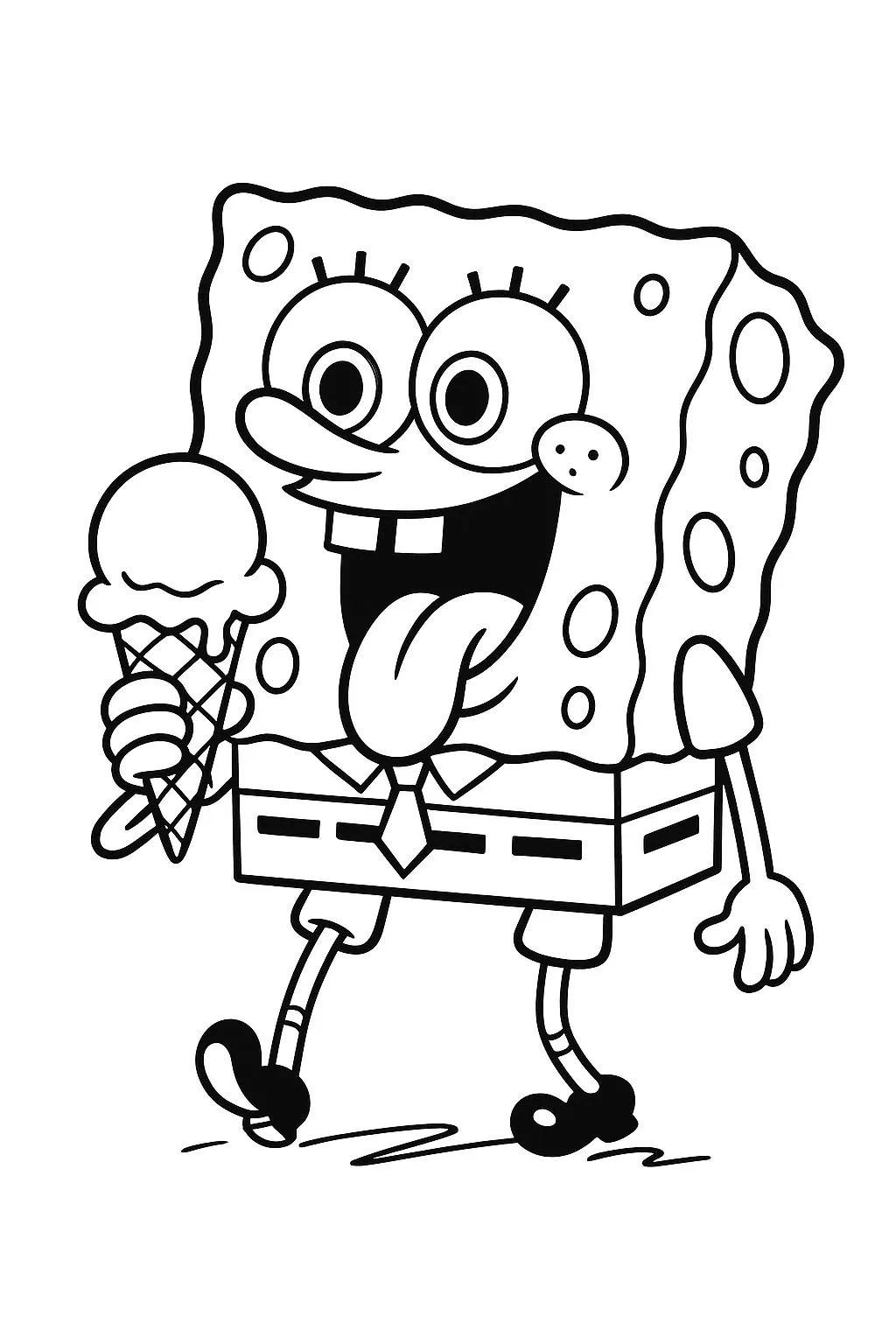 Haz clic para descargar dibujo de Bob Esponja con Helado para colorear e imprimir gratis Bob Esponja con Helado para colorear HD fácil y bonito - Descarga e imprime gratis - Dibujo exclusivo de Bob