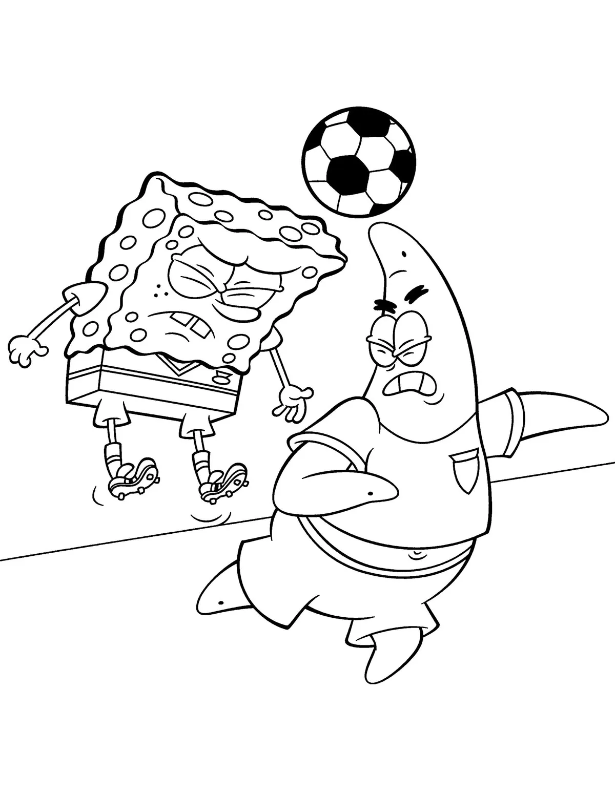 Haz clic para descargar dibujo de Bob Esponja y Patricio Jugando al Fútbol para colorear e imprimir gratis Bob Esponja y Patricio Jugando al Fútbol para colorear HD fácil y bonito - Descarga e imprime gratis - Dibujo exclusivo de Bob