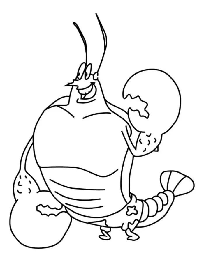Haz clic para descargar dibujo de Larry la Langosta Musculoso para colorear e imprimir gratis Larry la Langosta Musculoso para colorear HD fácil y bonito - Descarga e imprime gratis - Dibujo exclusivo de Bob