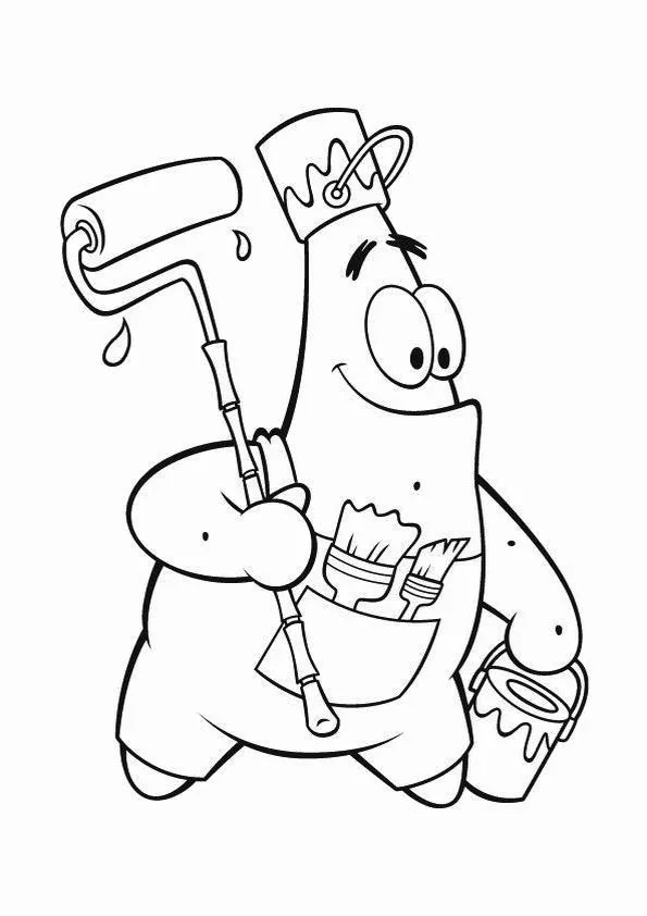 Haz clic para descargar dibujo de Patricio Pintor con Rodillo y Brocha para colorear e imprimir gratis Patricio Pintor con Rodillo y Brocha para colorear HD fácil y bonito - Descarga e imprime gratis - Dibujo exclusivo de Bob