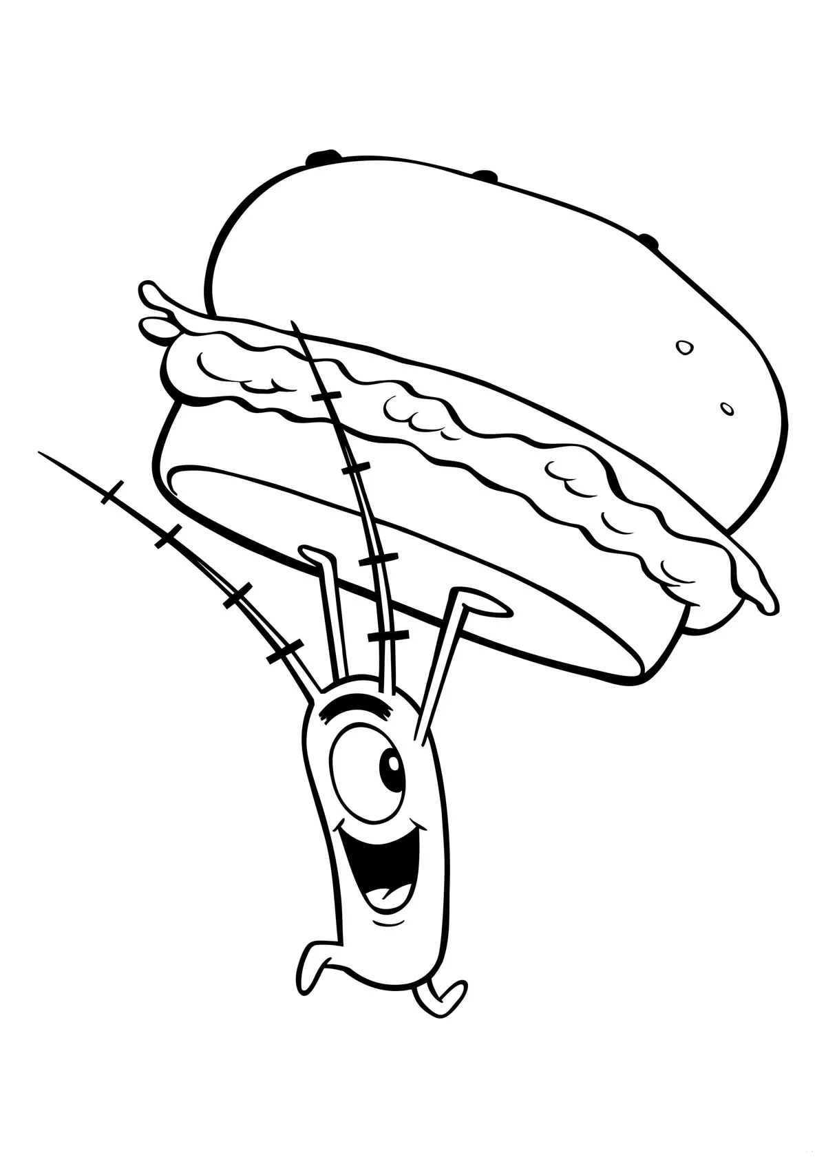 Haz clic para descargar dibujo de Plankton Robando Hamburguesa Krabby Patty para colorear e imprimir gratis Plankton Robando Hamburguesa Krabby Patty para colorear HD fácil y bonito - Descarga e imprime gratis - Dibujo exclusivo de Bob