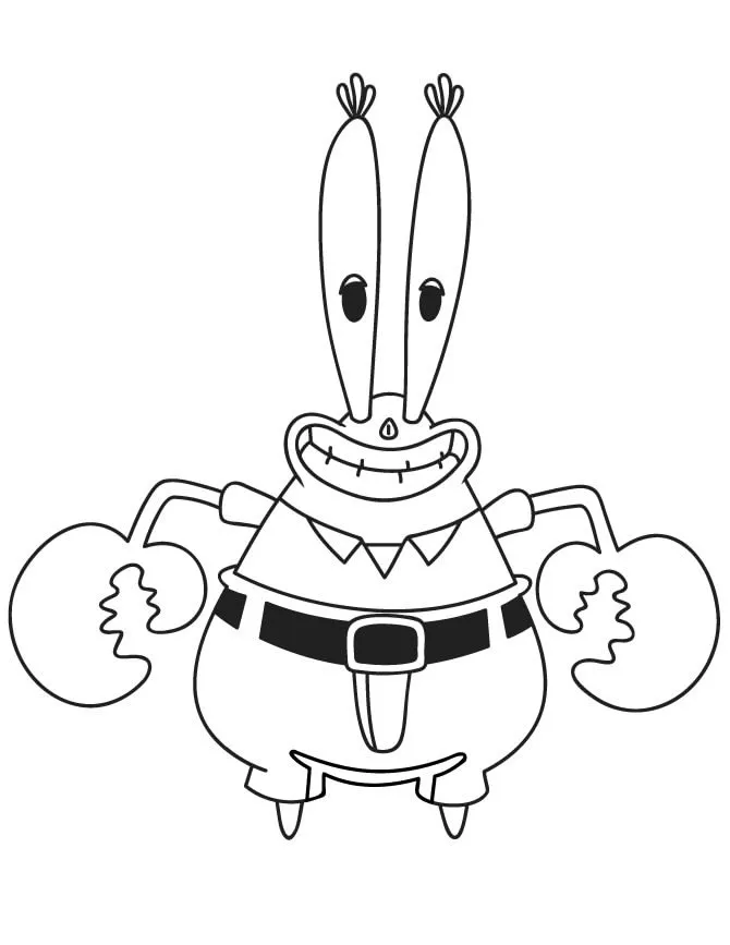 Haz clic para descargar dibujo de Sr. Cangrejo de Frente con Pinzas Abiertas para colorear e imprimir gratis Sr. Cangrejo de Frente con Pinzas Abiertas para colorear HD fácil y bonito - Descarga e imprime gratis - Dibujo exclusivo de Bob