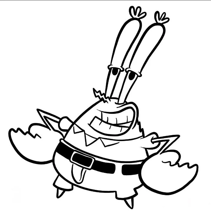 Haz clic para descargar dibujo de Sr. Cangrejo Sonriendo con Pinzas para colorear e imprimir gratis Sr. Cangrejo Sonriendo con Pinzas para colorear HD fácil y bonito - Descarga e imprime gratis - Dibujo exclusivo de Bob