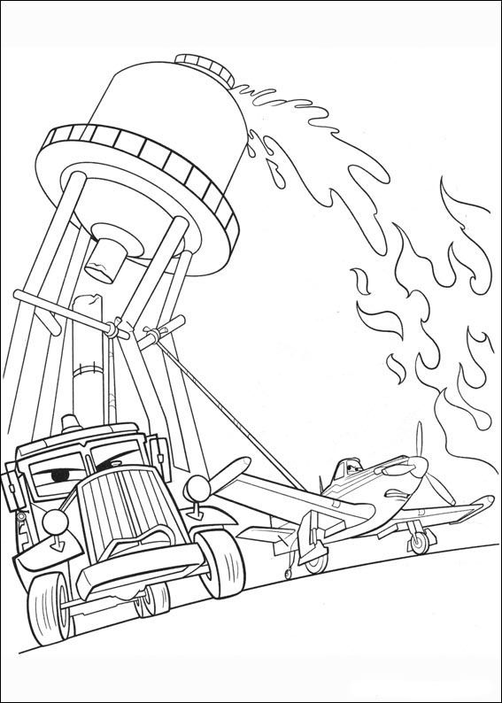 Ver dibujo completo de Aviones Apagando Fuego para colorear Dibujo de Aviones Apagando Fuego para colorear e imprimir gratis - Plantilla en alta calidad