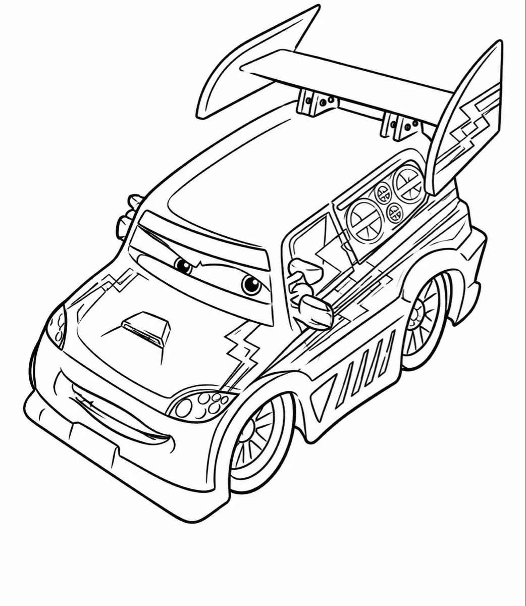 Coche de Carreras Tuneado para colorear e imprimir Coche de Carreras Tuneado para colorear - Rayo McQueen y Cars