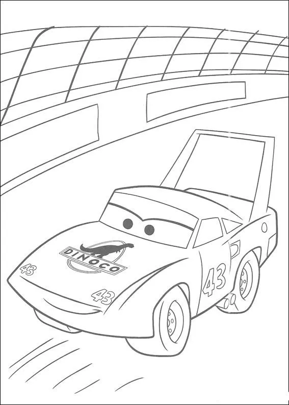 El Rey en la Pista para colorear e imprimir El Rey en la Pista para colorear - Rayo McQueen y Cars