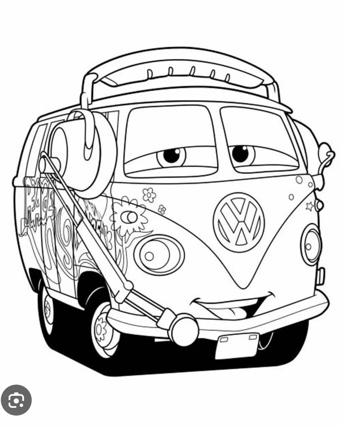 Fillmore para colorear e imprimir Fillmore para colorear - Rayo McQueen y Cars