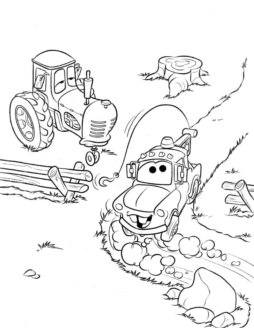 Ver dibujo completo de Mate y el Tractor para colorear Dibujo de Mate y el Tractor para colorear e imprimir gratis - Plantilla en alta calidad