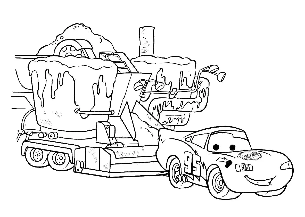Rayo y Frank la Cosechadora para colorear e imprimir Rayo y Frank la Cosechadora para colorear - Rayo McQueen y Cars
