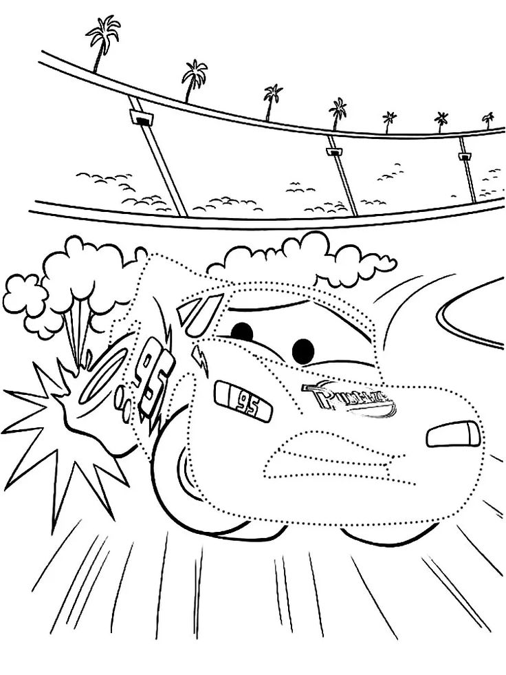 Ver dibujo completo de Rayo McQueen Unir Puntos para colorear Dibujo de Rayo McQueen Unir Puntos para colorear e imprimir gratis - Plantilla en alta calidad