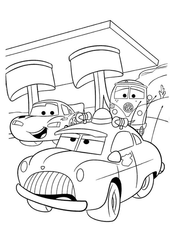 Ver dibujo completo de Sally, Guido y Fillmore para colorear Dibujo de Sally, Guido y Fillmore para colorear e imprimir gratis - Plantilla en alta calidad