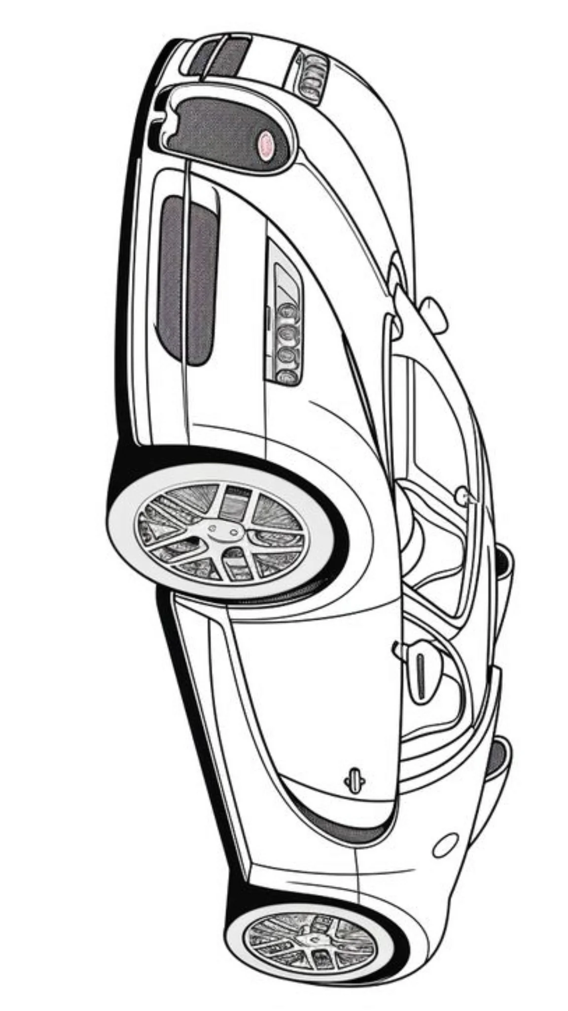 Audi R8 en Vertical para colorear e imprimir Dibujo de Audi R8 en Vertical de Coches para colorear