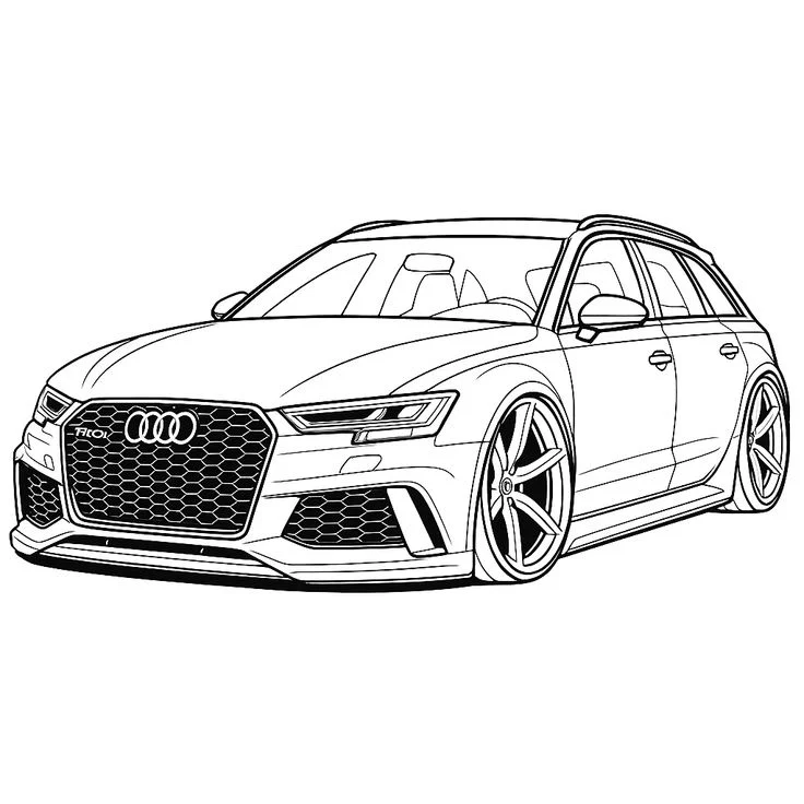 Audi RS Familiar para colorear e imprimir Dibujo de Audi RS Familiar de Coches para colorear