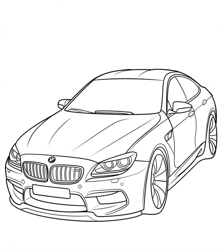 BMW Coupé para colorear e imprimir Dibujo de BMW Coupé de Coches para colorear