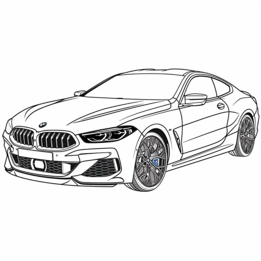 BMW Serie 8 para colorear e imprimir Dibujo de BMW Serie 8 de Coches para colorear