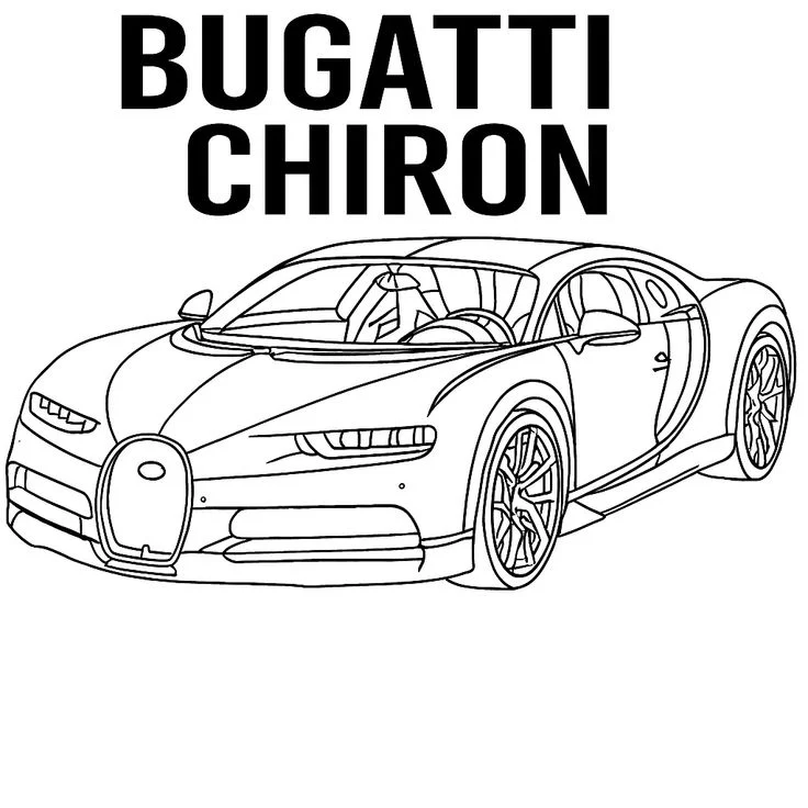 Bugatti Chiron para colorear e imprimir Dibujo de Bugatti Chiron de Coches para colorear