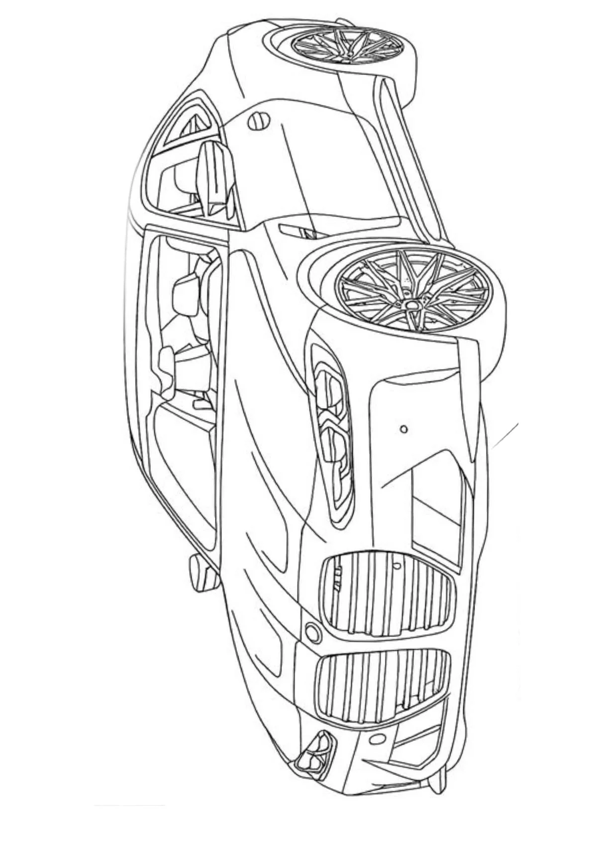 Coche Deportivo en Vertical para colorear e imprimir Dibujo de Coche Deportivo en Vertical de Coches para colorear