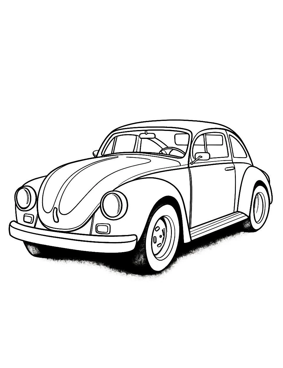 Escarabajo Clásico para colorear e imprimir Dibujo de Escarabajo Clásico de Coches para colorear
