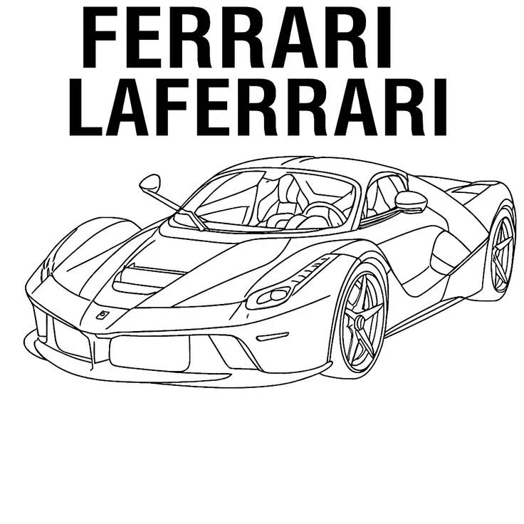 Ferrari LaFerrari para colorear e imprimir Dibujo de Ferrari LaFerrari de Coches para colorear
