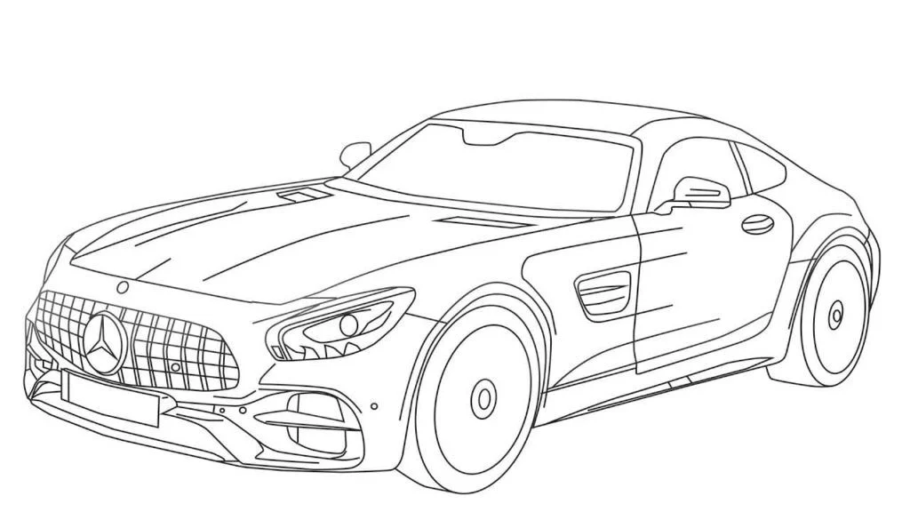 Mercedes-AMG GT para colorear e imprimir Dibujo de Mercedes-AMG GT de Coches para colorear