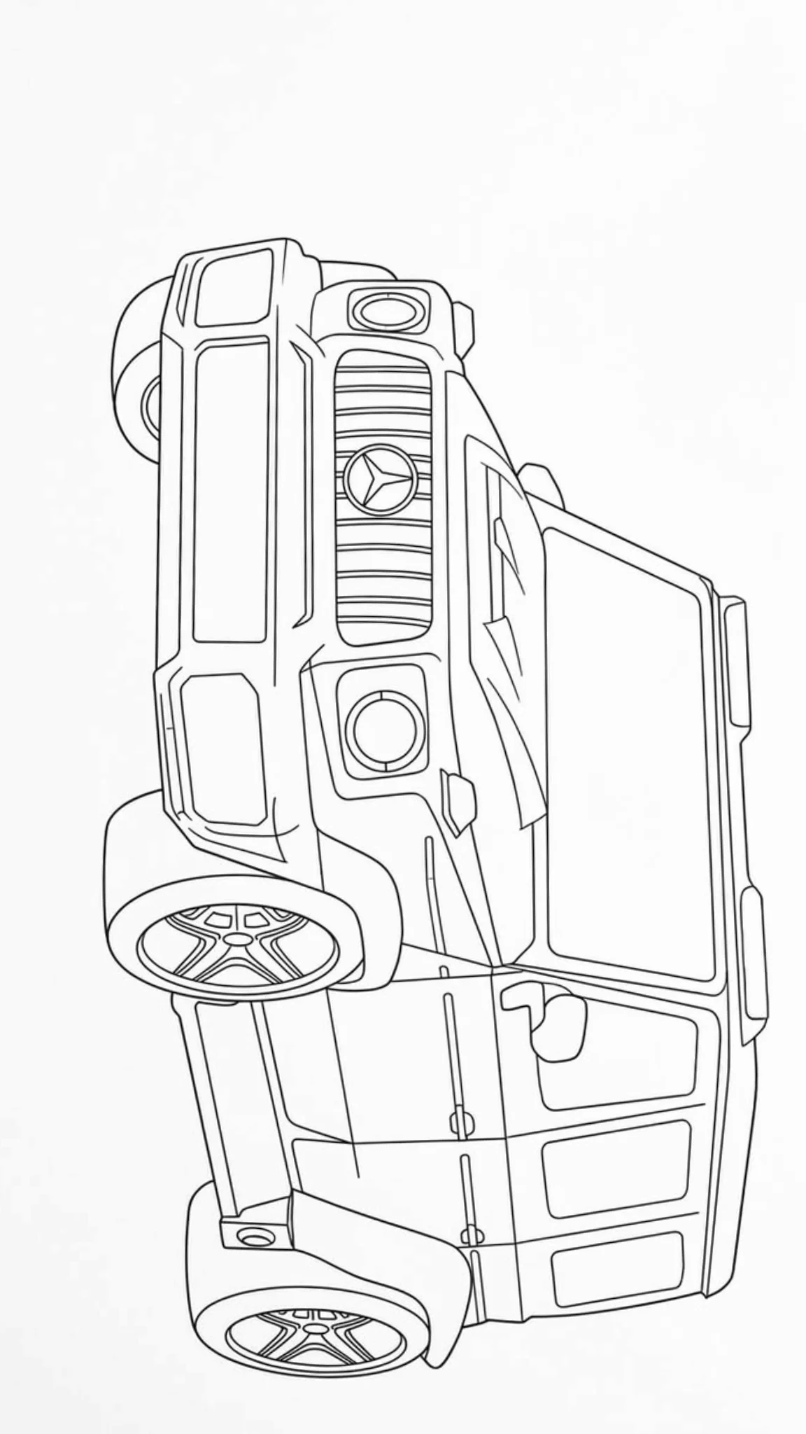 Mercedes Clase G en Vertical para colorear e imprimir Dibujo de Mercedes Clase G en Vertical de Coches para colorear