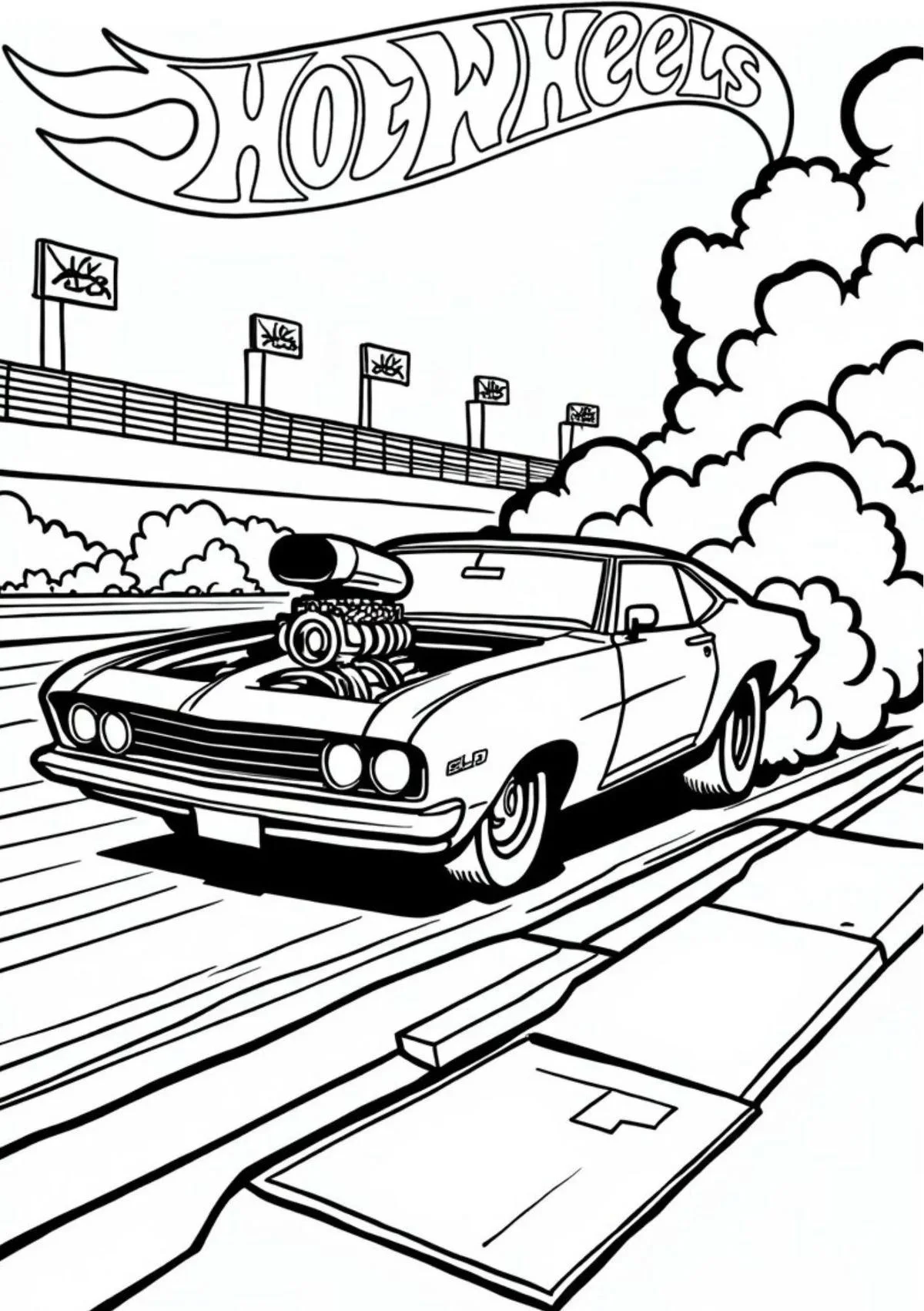 Muscle Car Hot Wheels para colorear e imprimir Dibujo de Muscle Car Hot Wheels de Coches para colorear