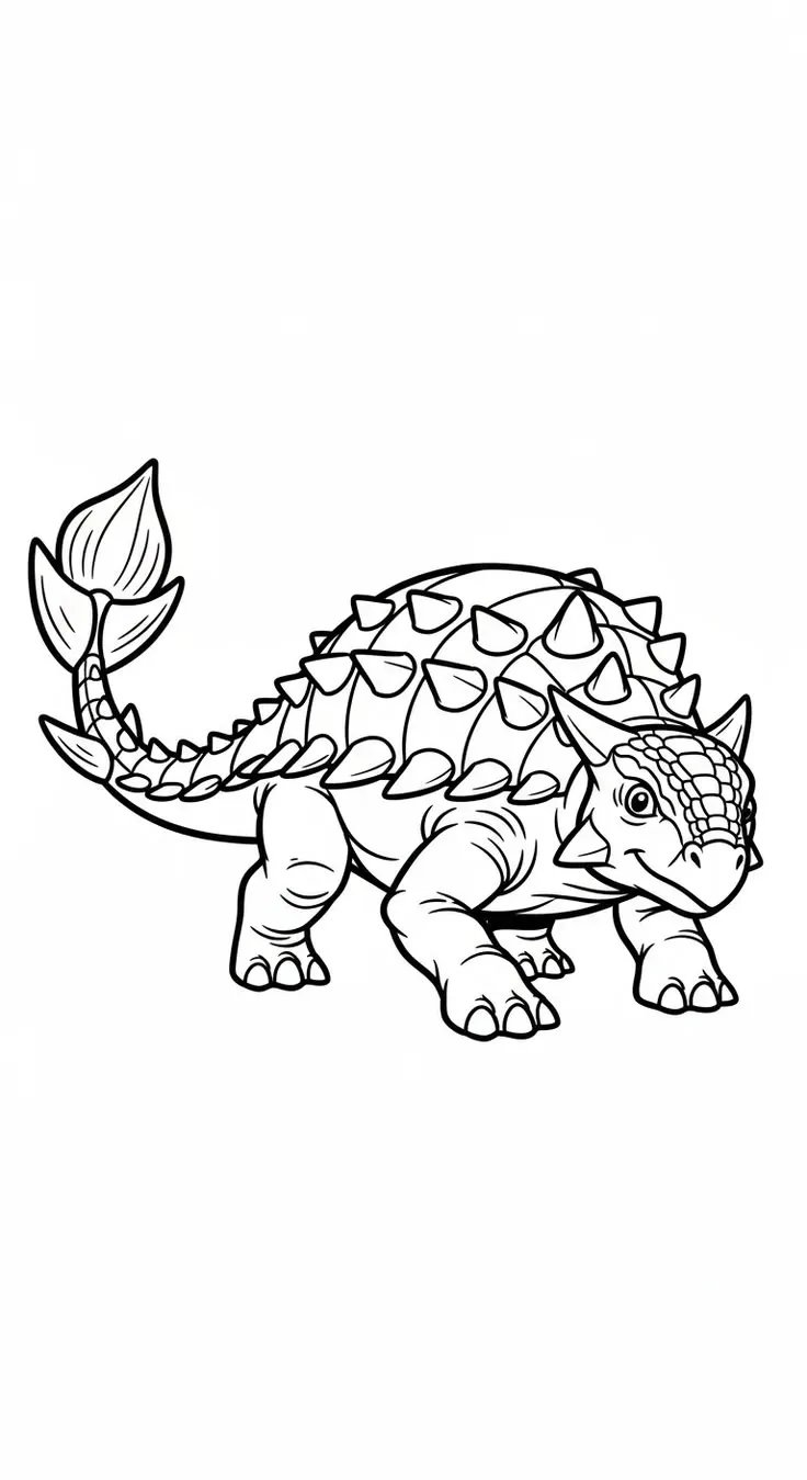 Haz clic para descargar dibujo de Anquilosaurio con Cola de Maza para colorear e imprimir gratis Anquilosaurio con Cola de Maza para colorear HD fácil y bonito - Descarga e imprime gratis - Dibujo exclusivo de Dinosaurios