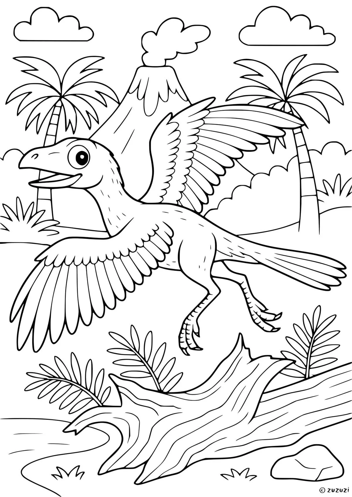 Haz clic para descargar dibujo de Arqueoptérix junto a Volcán para colorear e imprimir gratis Arqueoptérix junto a Volcán para colorear HD fácil y bonito - Descarga e imprime gratis - Dibujo exclusivo de Dinosaurios
